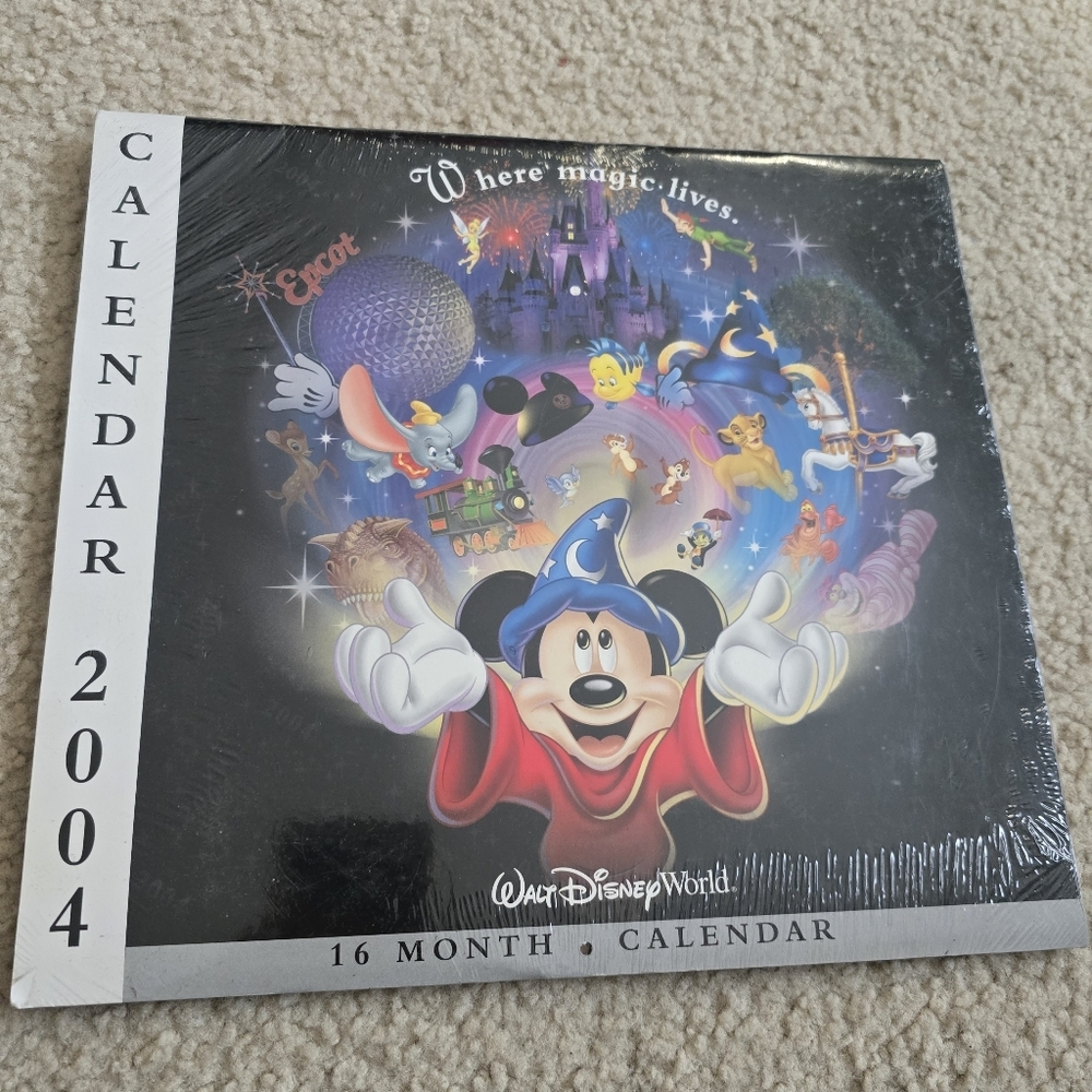 2004 Walt Disney World Epcot Center Calendar Magic Kingdom Vintage